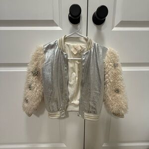 Hannah Banana Silver and Cream Kids Jacket